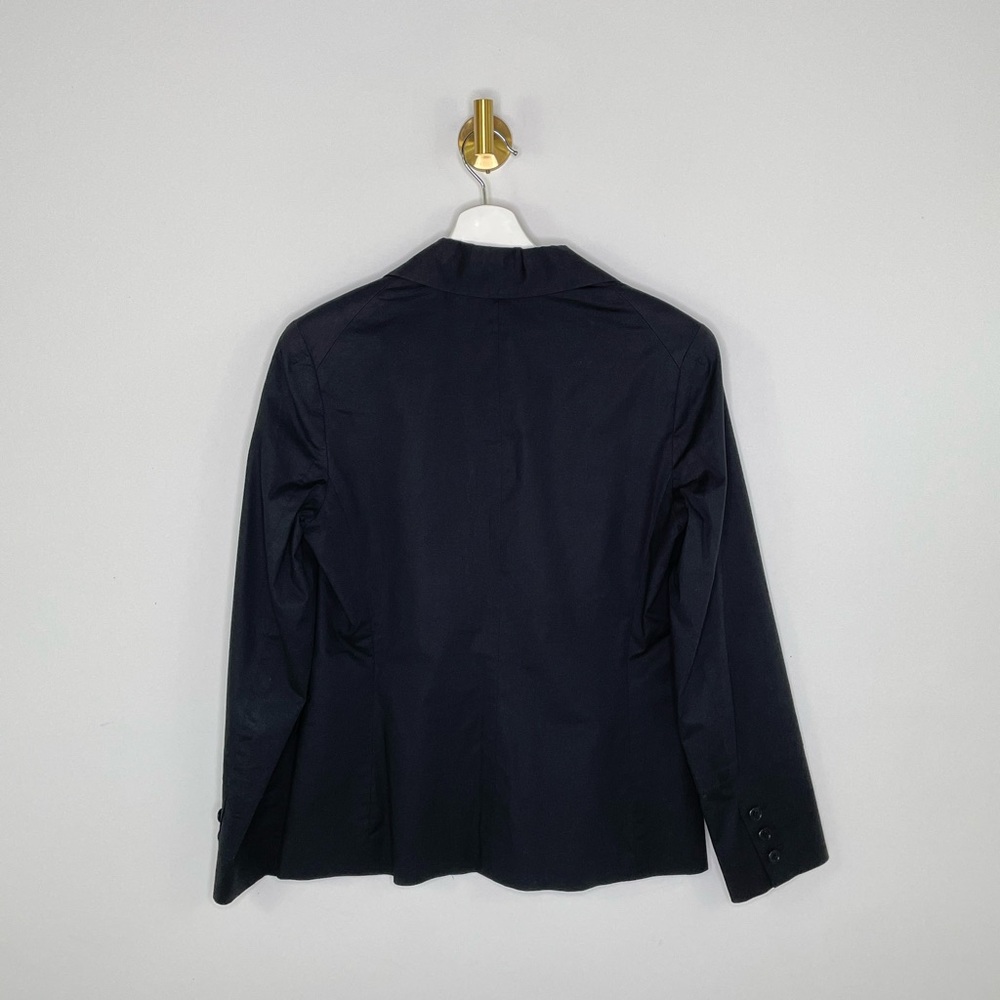 Blazer | Theory Black Single-Breasted Tailored | Minimalist Cotton Classic | 6 - Picture 9 of 14